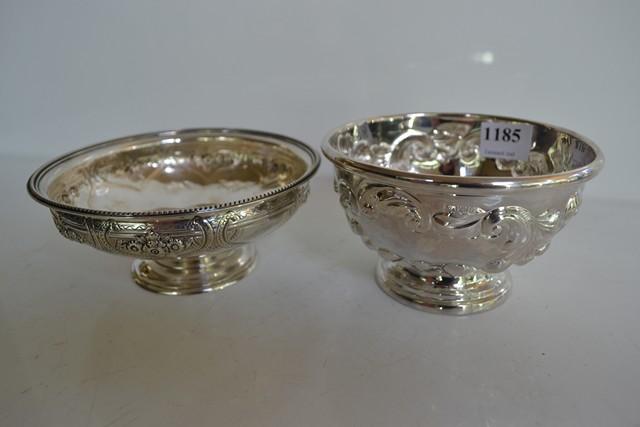 Appraisal: A PAIR OF STERLING SILVER FOOTED BOWLS