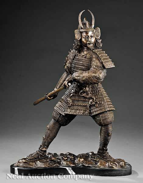 Appraisal: A Japanese Bronze Figure of a Warrior probably early Showa