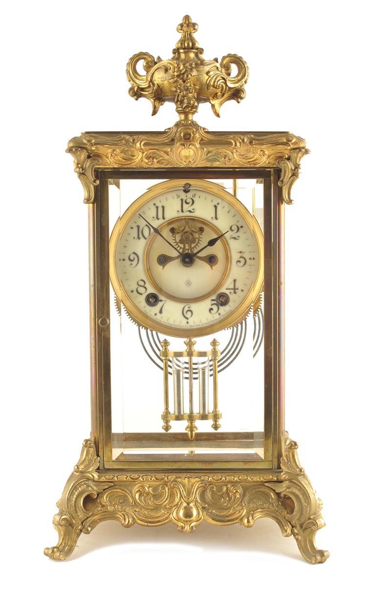 Appraisal: An Ansonia Clock Co gilt brass four glass mantel clock