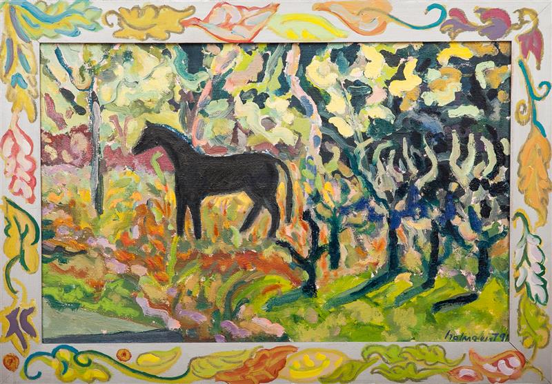 Appraisal: th Century School Horse in a Landscape Oil on linen