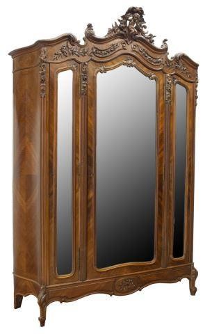 Appraisal: French Louis XV style armoire late th c carved crest