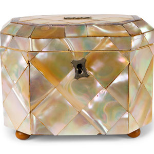 Appraisal: A Victorian Mother-of-Pearl Tea Caddy TH CENTURY Height x width