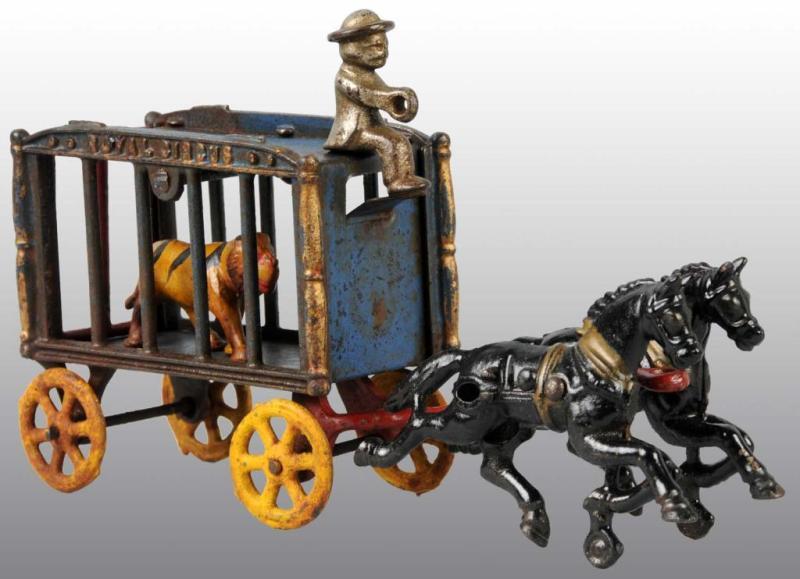 Appraisal: Cast Iron Hubley -Horse Royal Circus Cage Wagon Description Includes