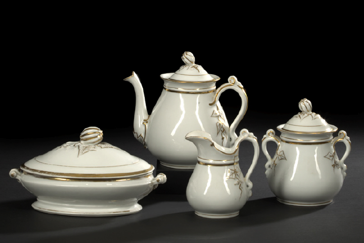 Appraisal: Four-Piece Collection of Haviland and Company Limoges White and Gold