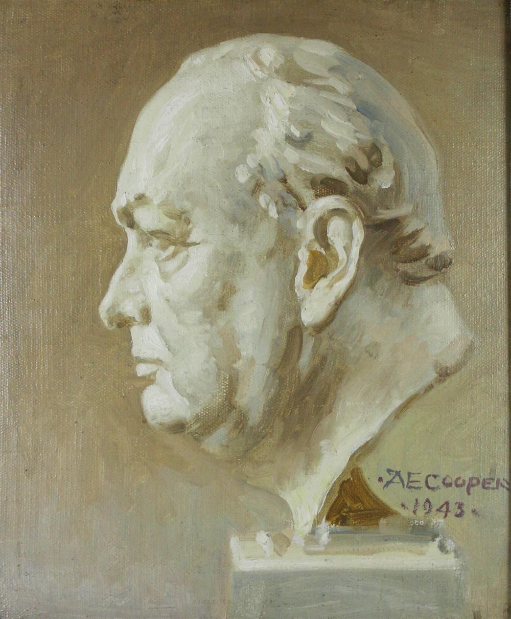 Appraisal: ALFRED EGERTON COOPER BRITISH - WINSTON CHURCHILL Oil on canvasboard