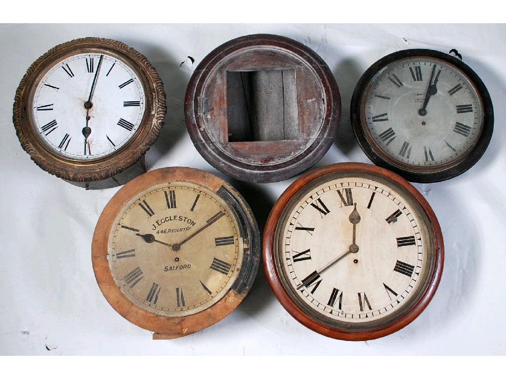 Appraisal: FOUR LATE NINETEENTH CENTURY AND LATER WALL DIAL CLOCKS for