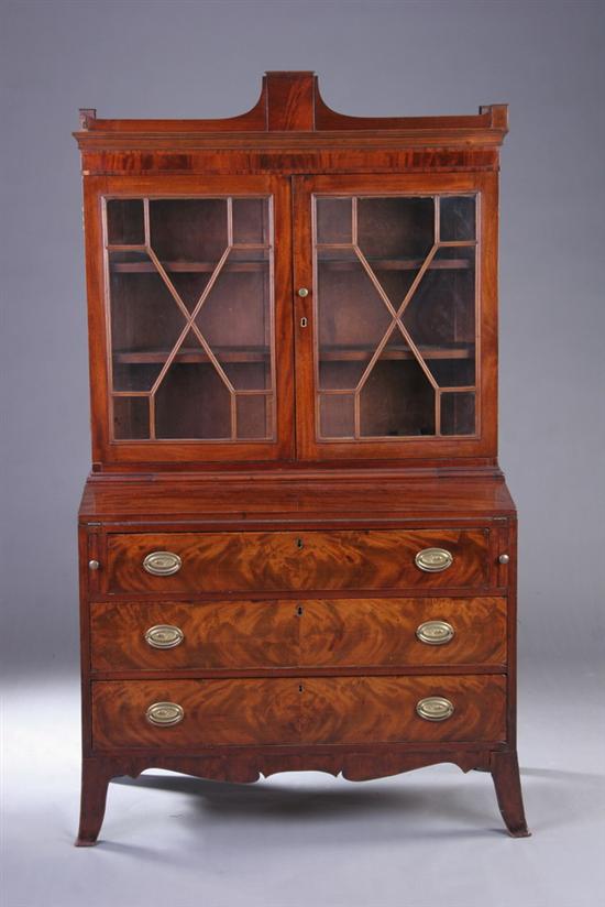 Appraisal: NEW ENGLAND FEDERAL FIGURED MAHOGANY LADY'S WRITING DESK circa white