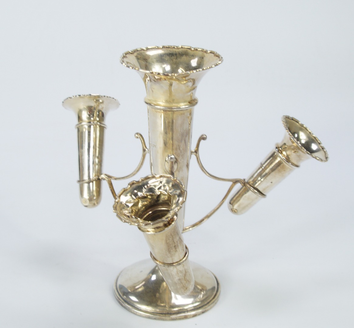 Appraisal: A George V silver table epergne in the form of