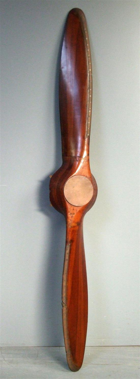 Appraisal: Early twentieth century mahogany propeller DRG NO D H Issue