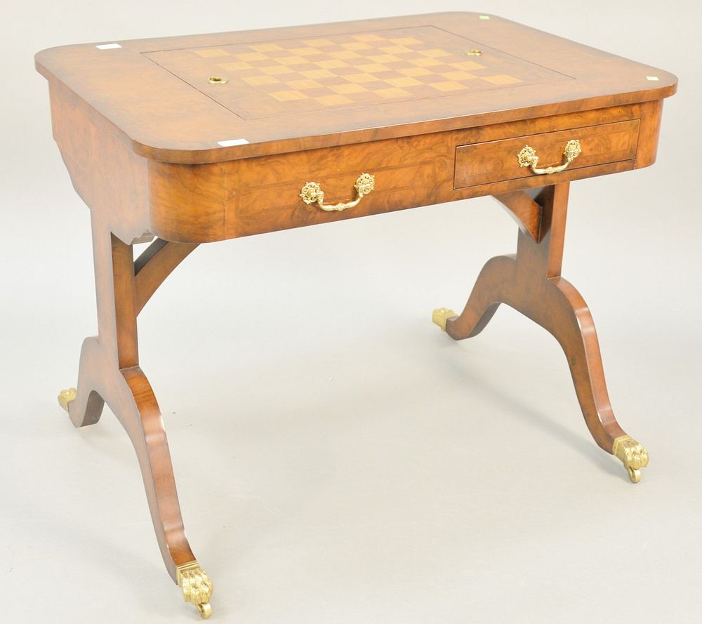 Appraisal: Maitland Smith games table having two drawers with chess board