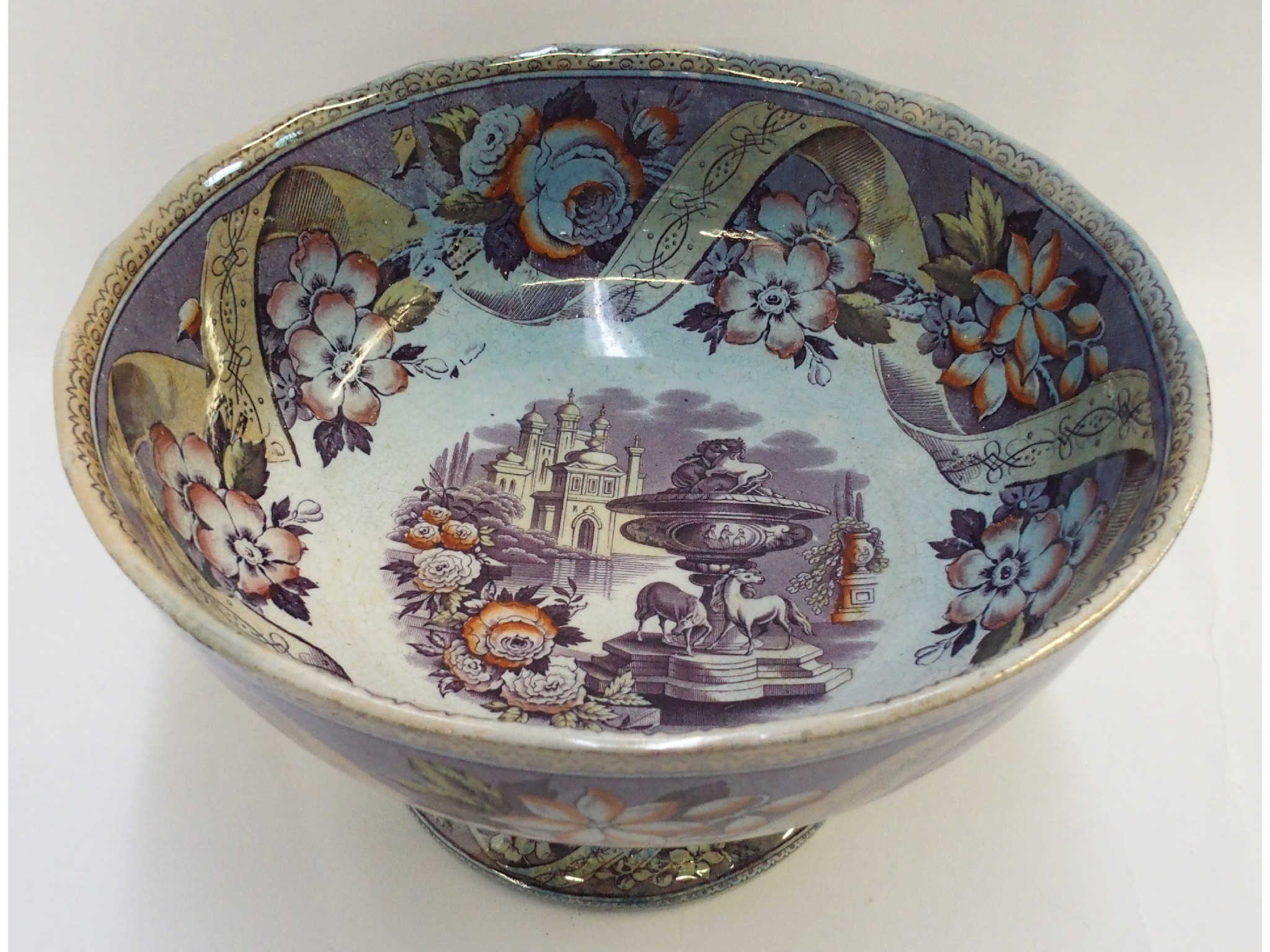 Appraisal: Victorian lustre footed centrebowl marked Alexandria