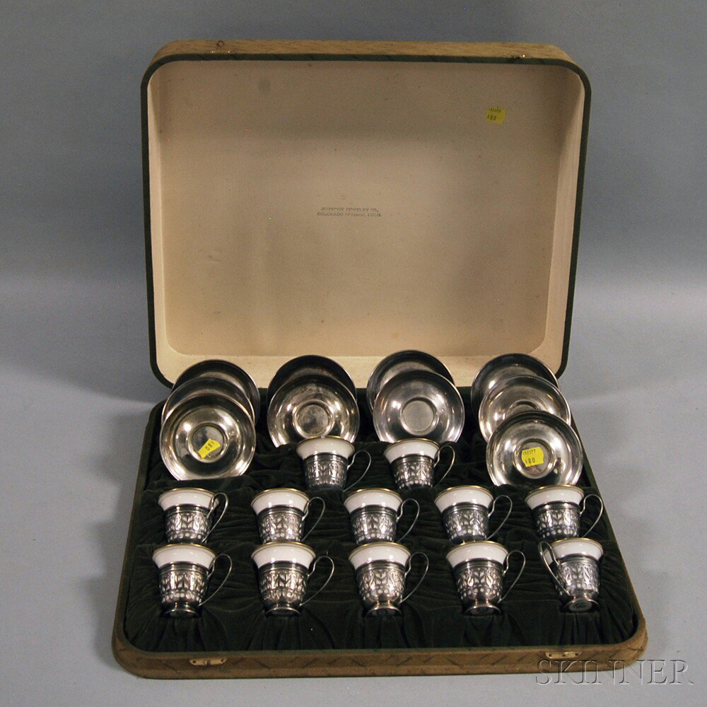 Appraisal: Cased Set of Twelve Gorham Sterling Silver Demitasse Cups and