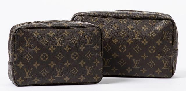 Appraisal: lot of Louis Vuitton toiletry pouches in brown and tan