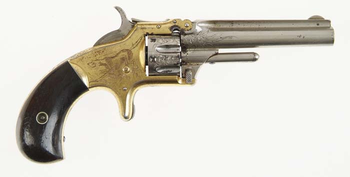 Appraisal: ENGRAVED SMITH WESSON ST MODEL RD ISSUE SPUR TRIGGER REVOLVER