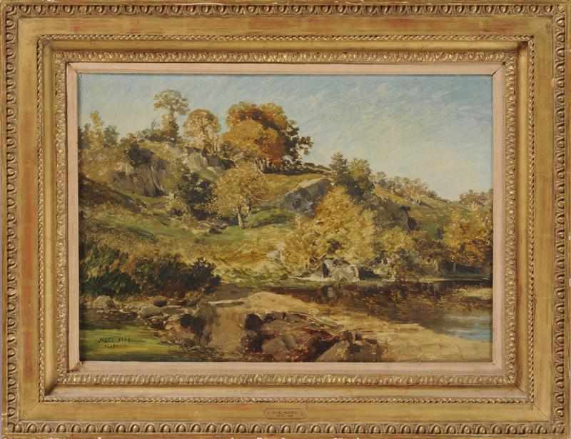 Appraisal: JULES ACHILLE NO L - BRETAGNE Oil on canvas signed