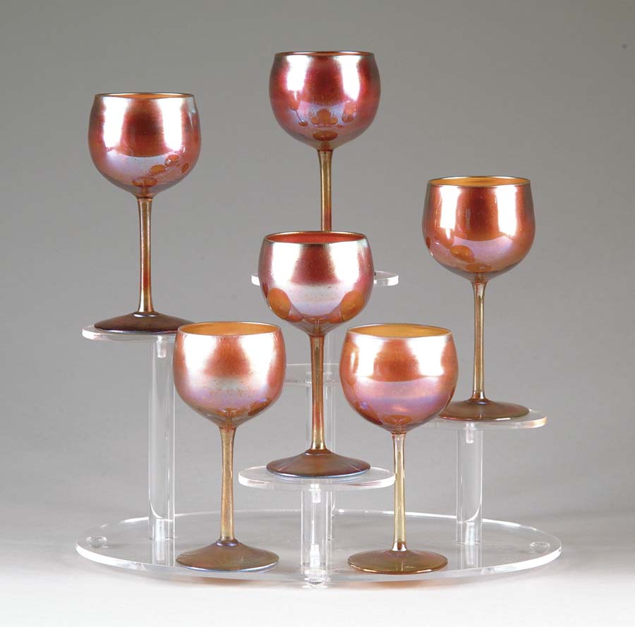 Appraisal: SET OF SIX TIFFANY WINE GLASSES Wonderful set of six