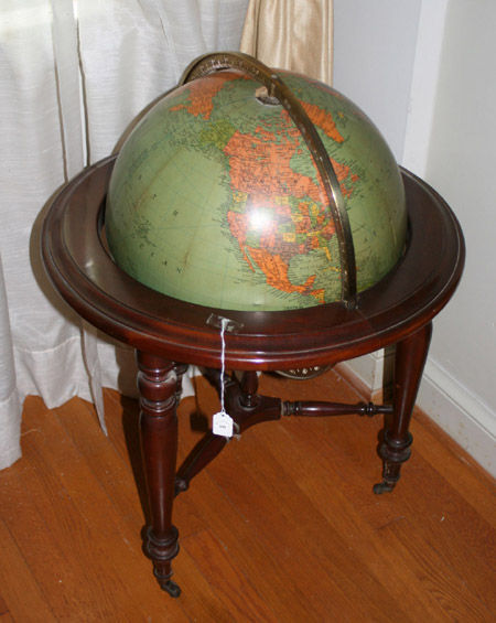 Appraisal: Replogle -Inch Library Terrestrial Globe on a Cherry Stand th