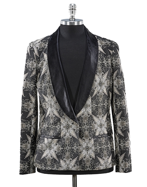 Appraisal: Chanel black and gray jacket Shoulder Chest Waist Hips Length