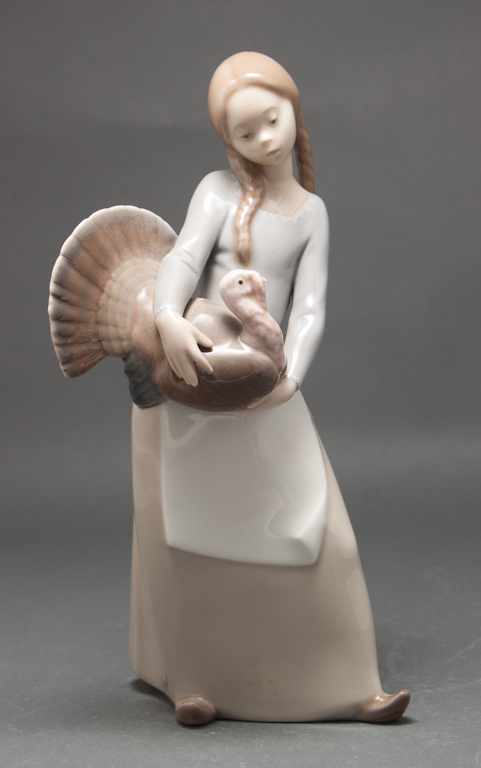 Appraisal: Lladro porcelain figure of a Little Girl With Turkey no