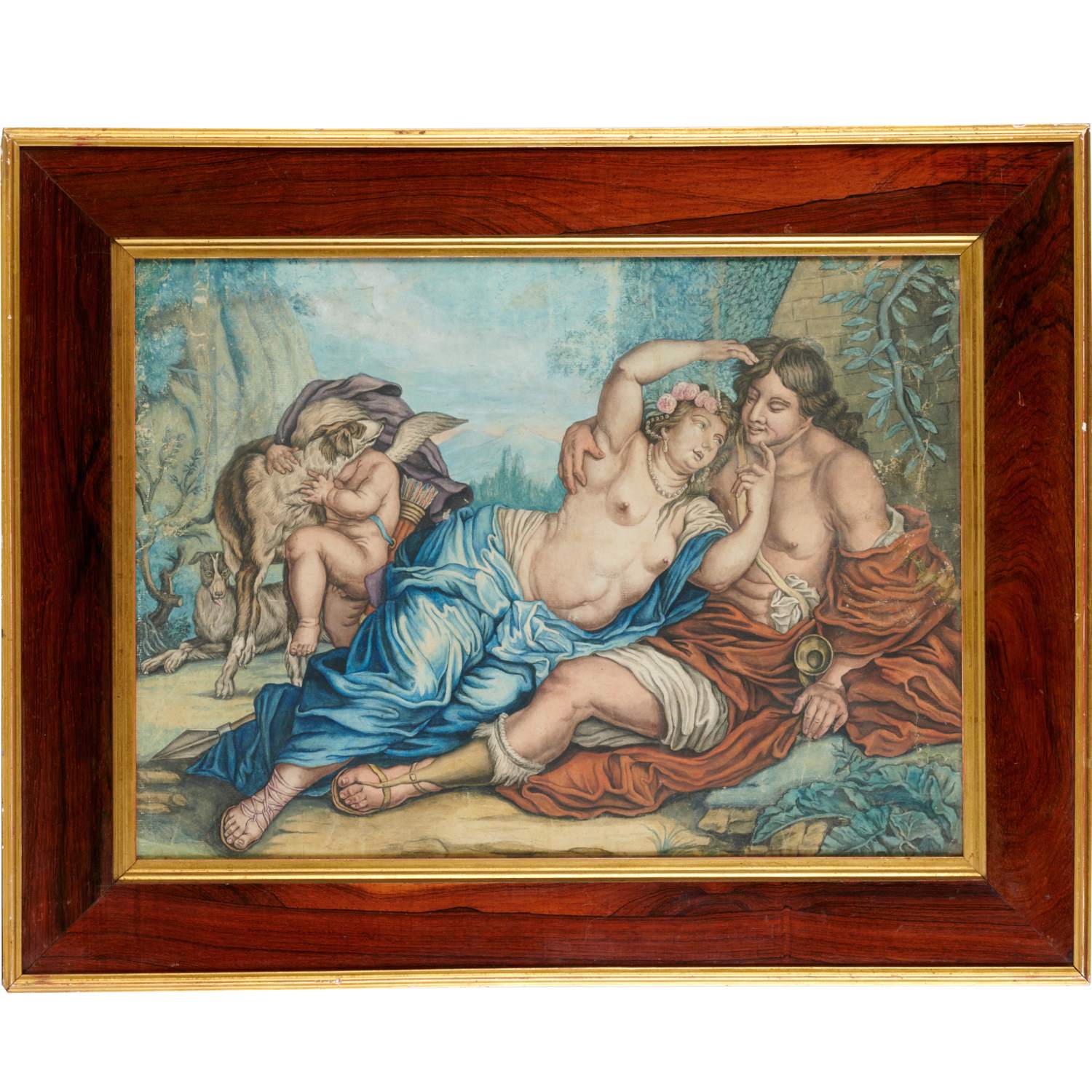 Appraisal: ITALIAN SCHOOL GOUACHE VENUS MARS Italian School th th c