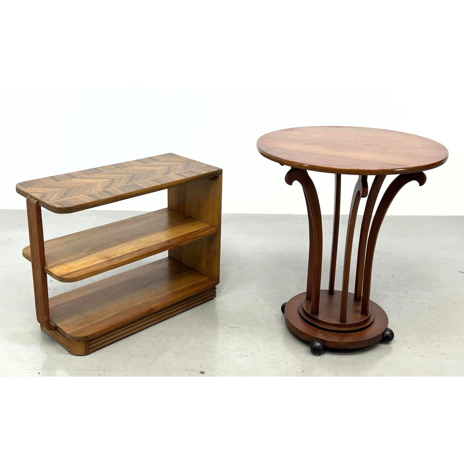 Appraisal: pc Art Deco style Vintage Wood Tables Three tier table