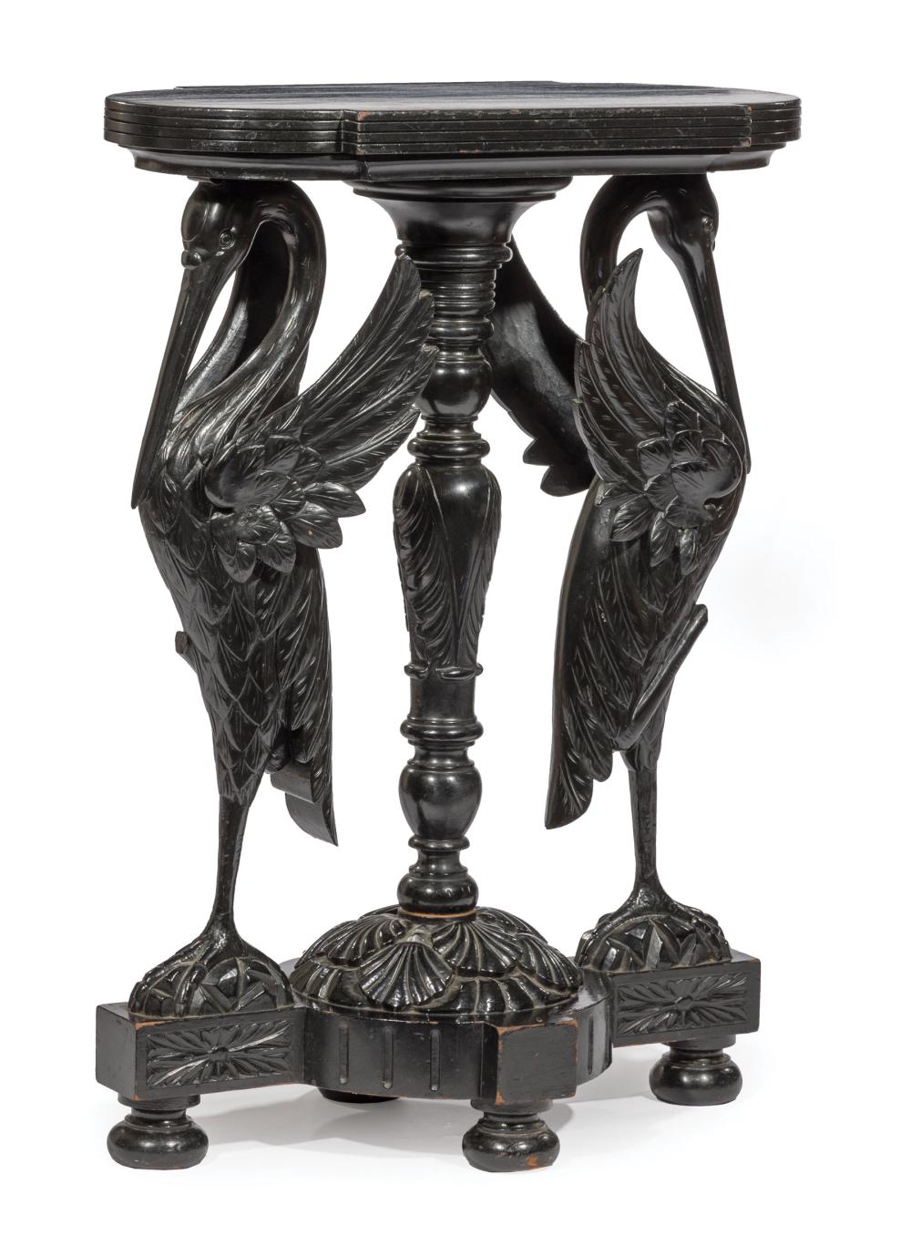 Appraisal: American Aesthetic Carved and Ebonized Wood Stand late th c