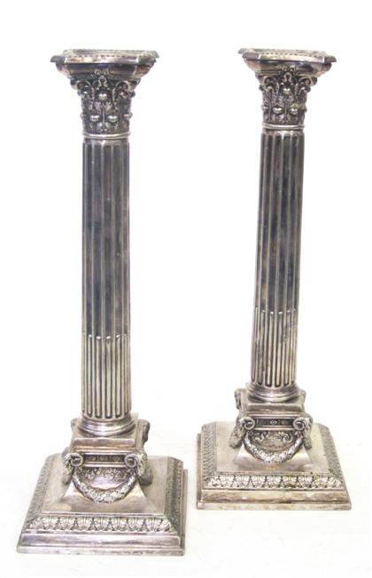 Appraisal: Pair of silverplate candlesticks Gorham providence ri early th century