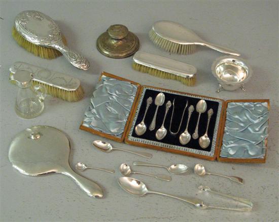 Appraisal: Selection of silver items to include a cased part set