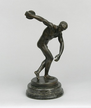 Appraisal: A Modern Bronze Diskobolus Statuette A modern bronze Diskobolus Discus