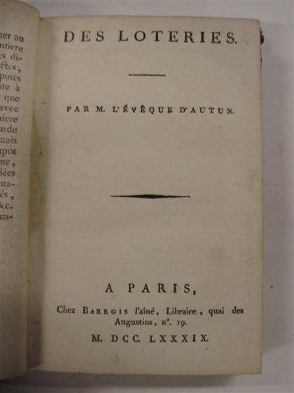 Appraisal: vol R Talleyrand-Perigord Charles Maurice de Collection of pamphlets Paris