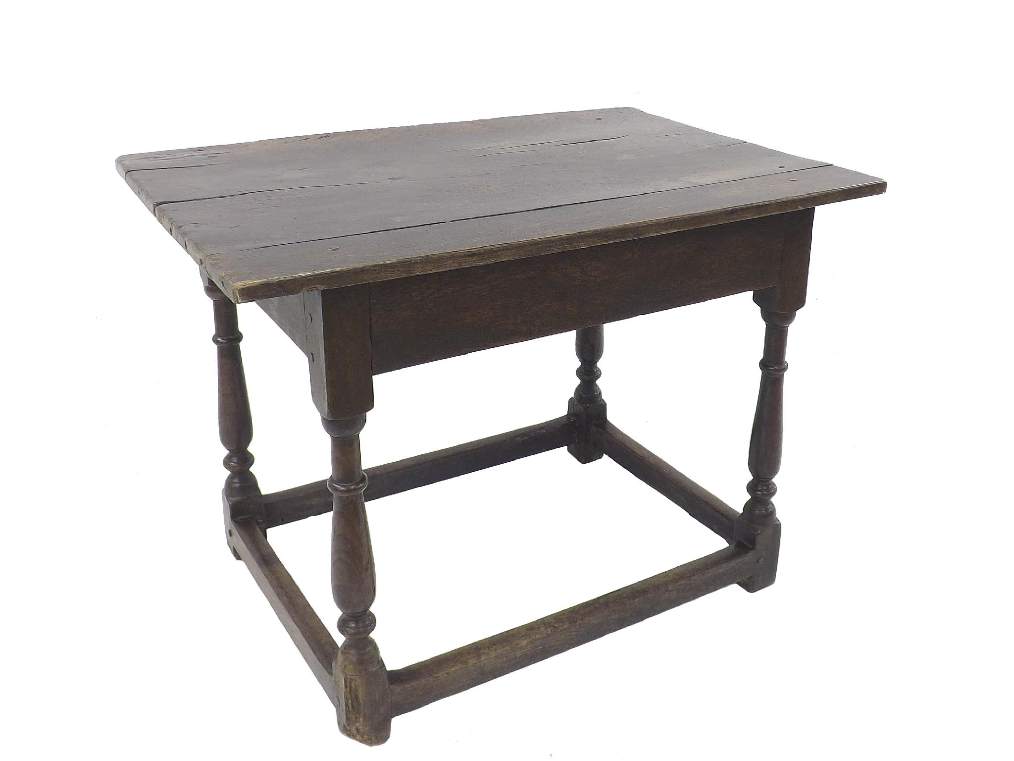 Appraisal: Antique Welsh country oak side table the plank top upon