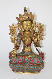 Appraisal: Tibetan bronze Buddha White Tara h x w x d