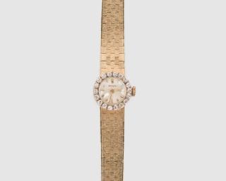 Appraisal: ROLEX K Yellow Gold and Diamond Wristwatch ROLEX K Yellow