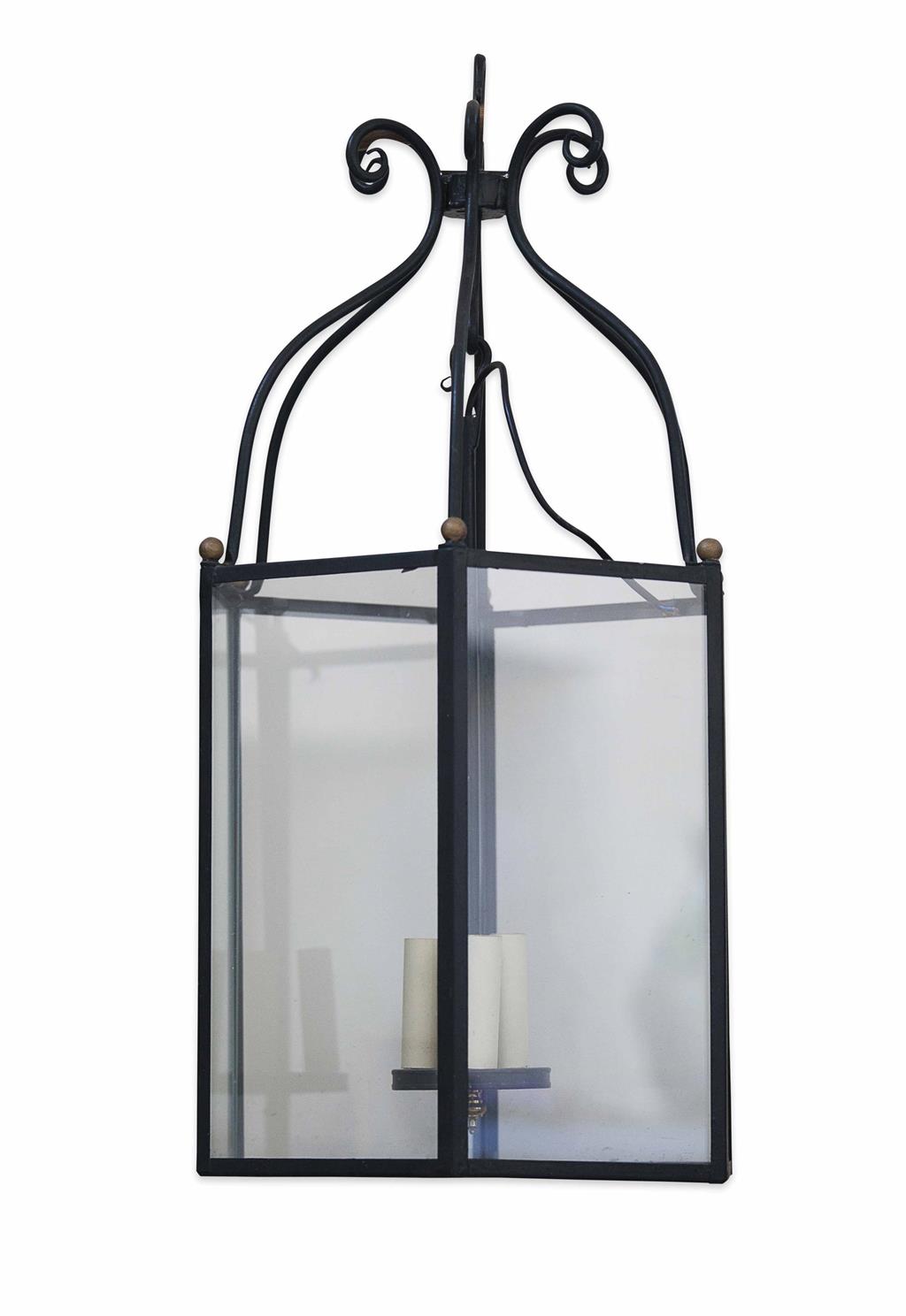 Appraisal: LARGE PAINTED CAST IRON HALL LANTERN BY LONSDALE DUTCH MODERN