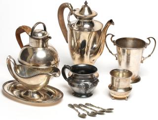 Appraisal: Assorted Silver Including a coffee pot gravy boat with underplate