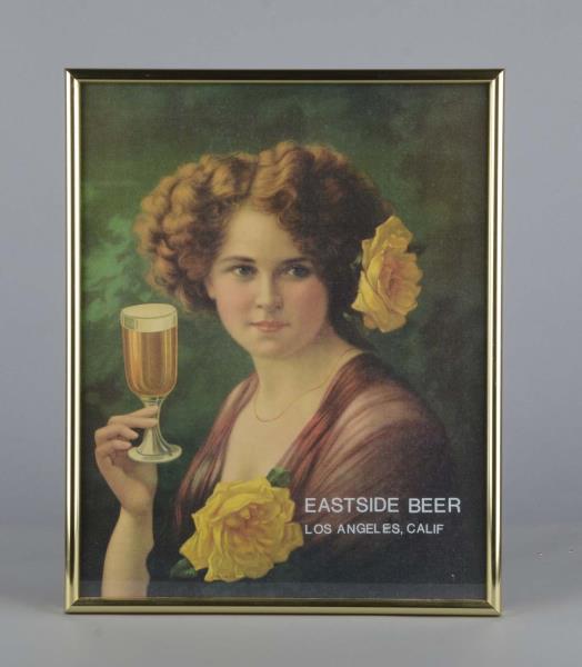 Appraisal: Eastside Beer Lithograph Advertisement In Frame This framed lithograph for