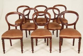 Appraisal: ENGLISH VICTORIAN MAHOGANY DINING TABLE AND MATCHING CHAIRS ENGLISH VICTORIAN