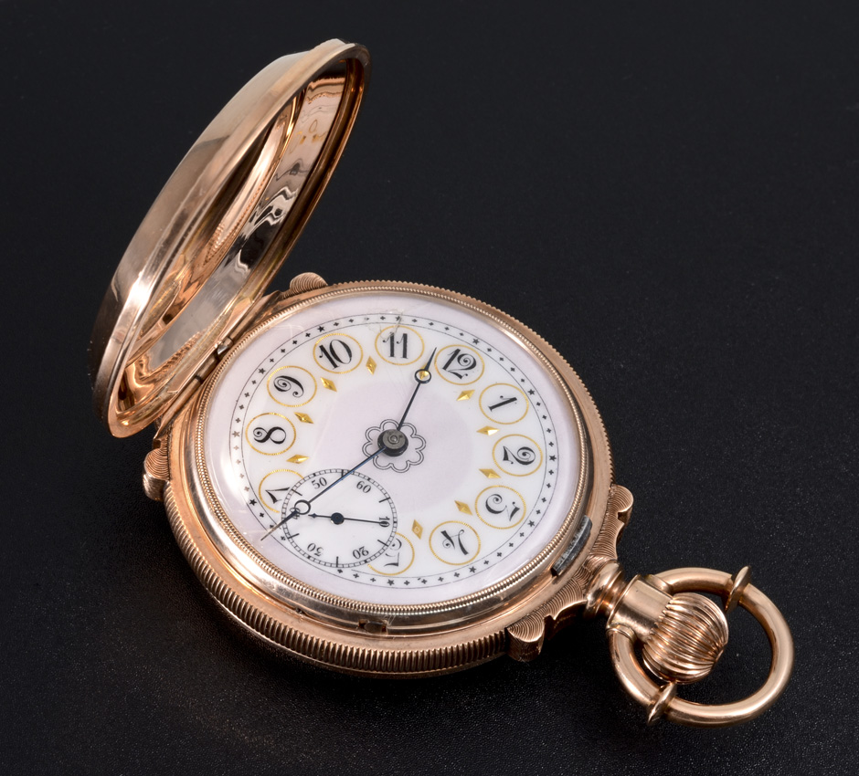 Appraisal: K YELLOW GOLD ELGIN HUNTER CASE POCKET WATCH Circa size