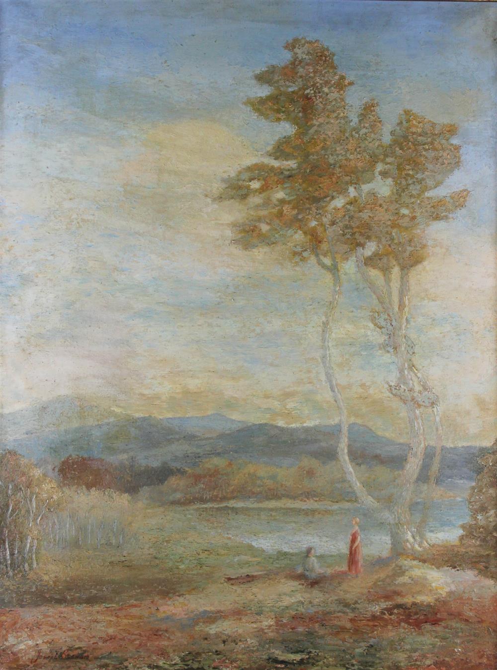 Appraisal: JOSEPH STEWART AMERICAN TREE IN LANDSCAPE Oil on board x