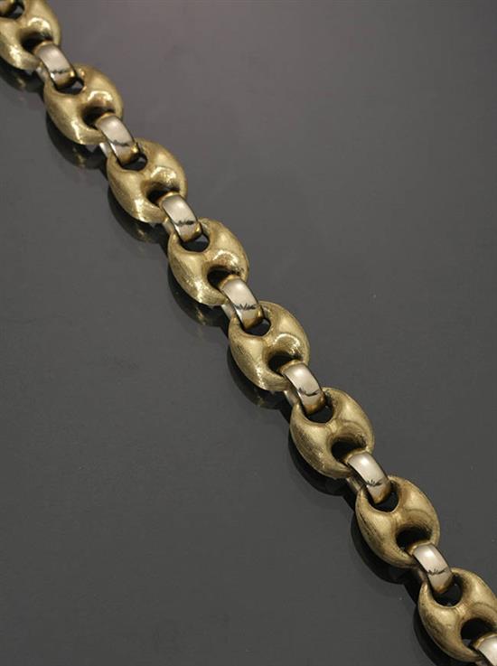 Appraisal: Italian -Karat Yellow-Gold and White-Gold Nautical Link Bracelet Weight dwt