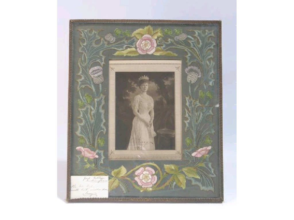 Appraisal: A SIGNED PHOTOGRAPH OF QUEEN MARY dated enclosed in a