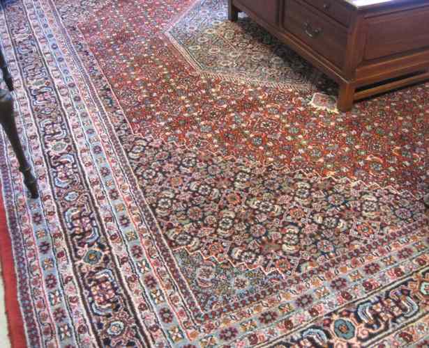 Appraisal: HAND KNOTTED ORIENTAL INDO-BIDJAR CARPET overall Herati floral design filling