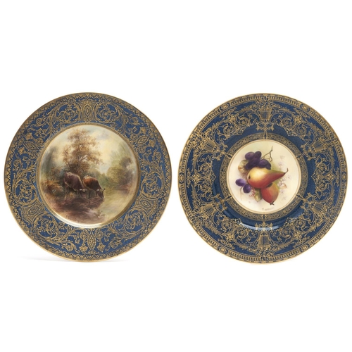 Appraisal: Two Royal Worcester plates and painted R Sebright signed or