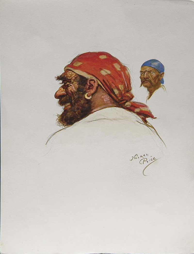 Appraisal: NORMAN MILLS PRICE American - ILLUSTRATION OF PIRATES Watercolor on