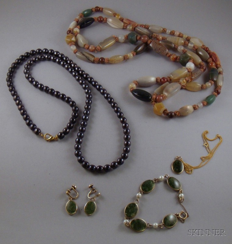 Appraisal: Small Group of Jade and Hardstone Jewelry