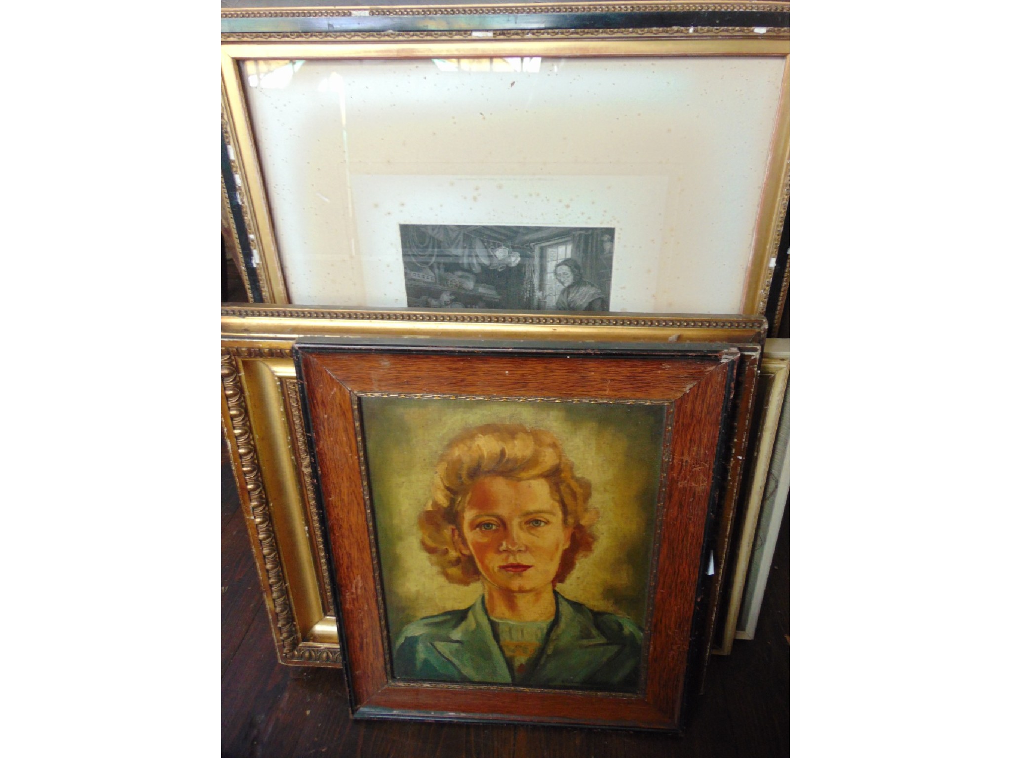 Appraisal: A mid- th century oil painting on board bust length