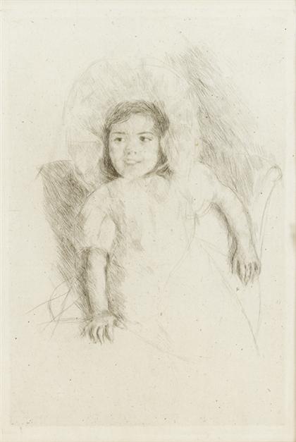 Appraisal: MARY CASSATT american - MARGOT WEARING HER BONNET NO Drypoint