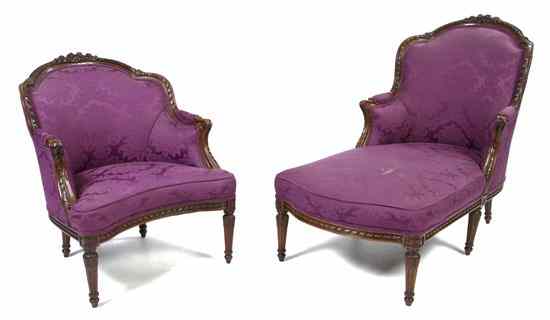 Appraisal: A Louis XVI Style Duchesse Brisee in two parts having