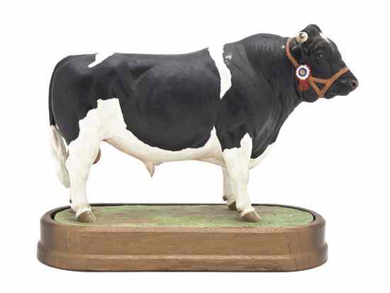 Appraisal: An English Bone China Model of a Bull Doris Lindner