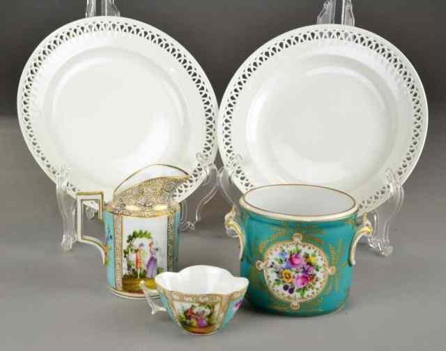 Appraisal: PCS GERMAN PORCELAIN BY CARL THIEMIncluding one Helen Wolfsohn small